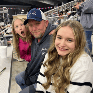 dad with daughters in Katy, Texas
