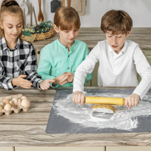 kids baking pet treats in Katy, Texas kitchen